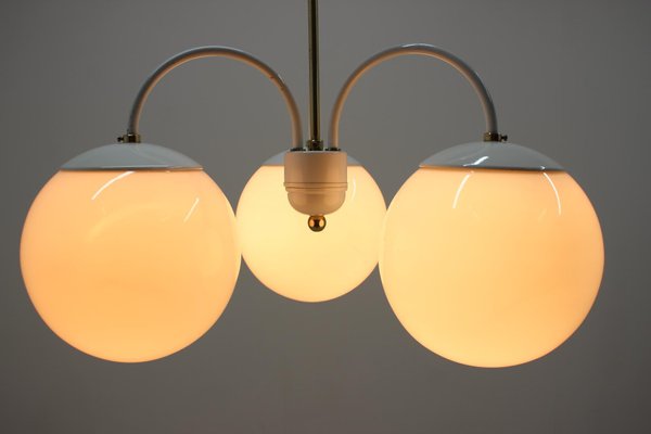 Mid-Century White Chandelier from Kamenický Šenov, 1970s-TZ-677955