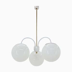 Mid-Century White Chandelier from Kamenický Šenov, 1970s-TZ-677955