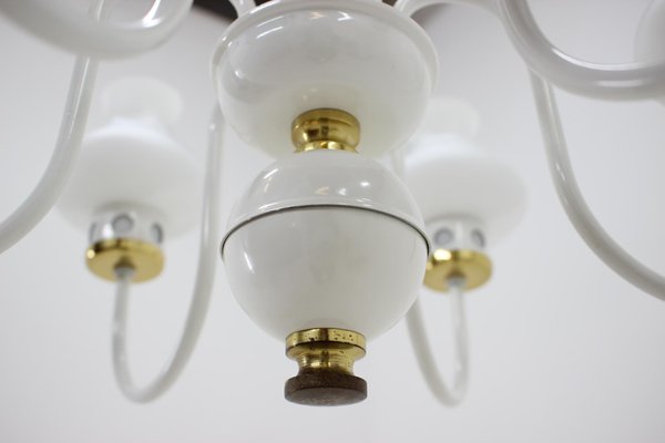 Mid-Century White Chandelier from Lidokov, 1960s-TZ-602216