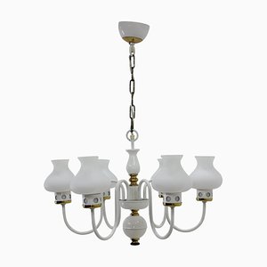 Mid-Century White Chandelier from Lidokov, 1960s-TZ-602216