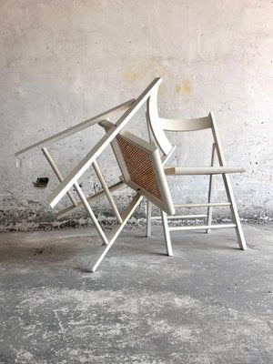 Mid-Century White Folding Dining Chair, Italy, 1970s-PDG-1999436