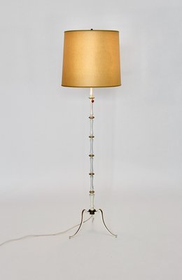 Mid-Century White Golden Metal Floor Lamp, Italy, 1950s-NB-1335570