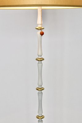 Mid-Century White Golden Metal Floor Lamp, Italy, 1950s-NB-1335570