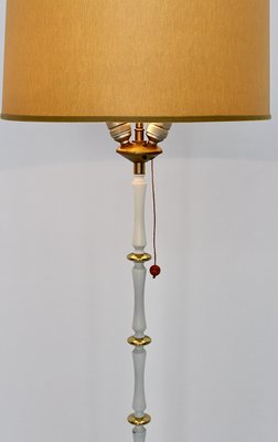 Mid-Century White Golden Metal Floor Lamp, Italy, 1950s-NB-1335570