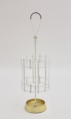 Mid-Century White Metal Umbrella Stand, 1950s-NB-558372