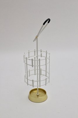 Mid-Century White Metal Umbrella Stand, 1950s-NB-558372