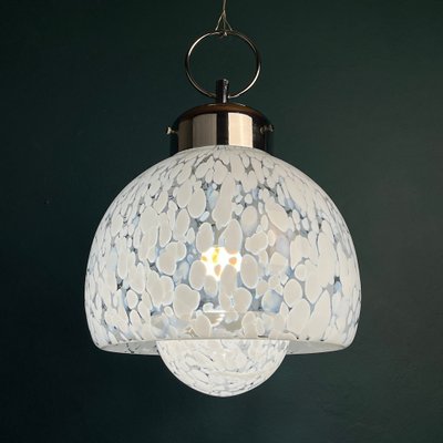 Mid-Century White Murano Pendant Lamp, Italy, 1960s-WQC-1374393