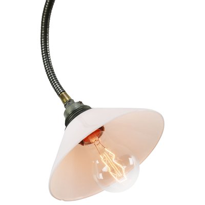 Mid-Century White Opaline Glass Sconce with Flexible Arm-BLS-843234