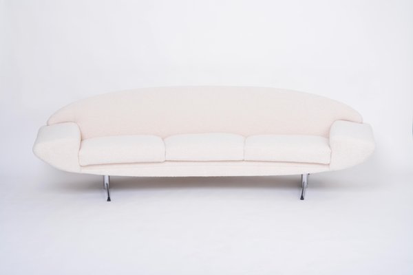 Mid-Century White Teddy Fur Capri Sofa attributed to Johannes Andersen, 1960s-FN-1386651