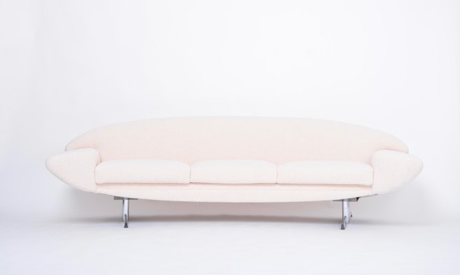 Mid-Century White Teddy Fur Capri Sofa attributed to Johannes Andersen, 1960s-FN-1386651