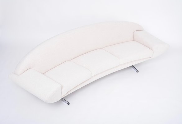 Mid-Century White Teddy Fur Capri Sofa attributed to Johannes Andersen, 1960s-FN-1386651