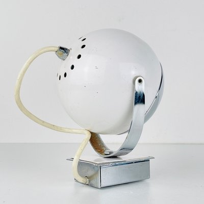 Mid-Century White Wall Lamp Eyeball, Italy, 1960s-WQC-1725545