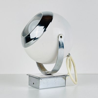 Mid-Century White Wall Lamp Eyeball, Italy, 1960s-WQC-1725545