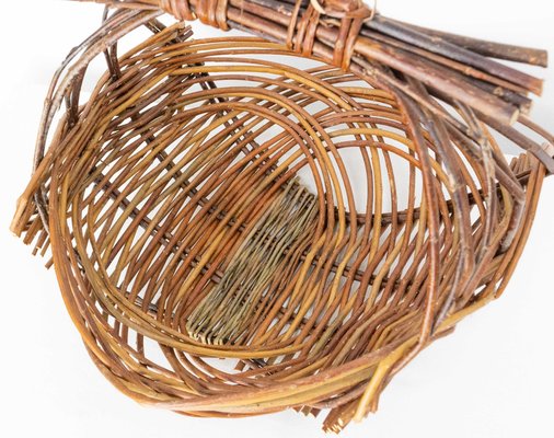 Mid-Century Wicker Basket Centerpiece, France, 1950s-RIU-1418907