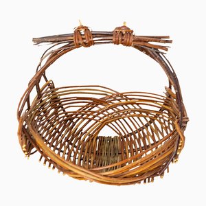 Mid-Century Wicker Basket Centerpiece, France, 1950s-RIU-1418907