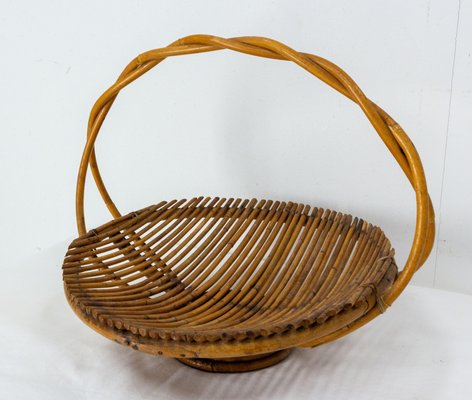 Mid-Century Wicker Basket Fruit Basket, France, 1950s-RIU-1447579