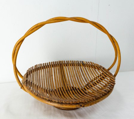 Mid-Century Wicker Basket Fruit Basket, France, 1950s-RIU-1447579