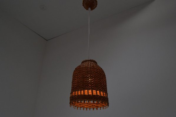 Mid-Century Wicker Pendant Lamp from Uluv, 1960s-TZ-1323210