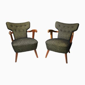 Mid-Century Wingback Armchairs from Krásná Jizba, Czechoslovakia, 1940s, Set of 2-HXT-2042062