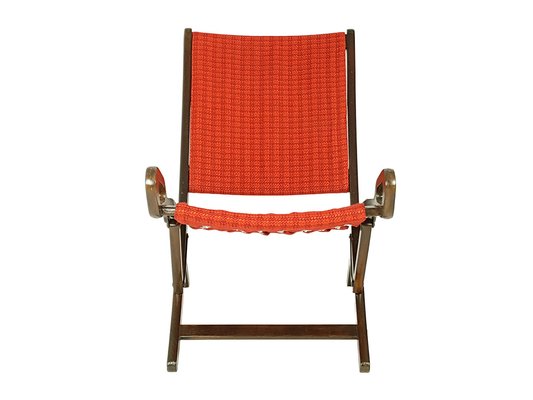 Mid-Century Wood and Fabric Folding Chair by Gio Ponti for Reguitti, 1950s-RD-1819362