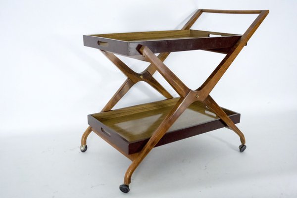 Mid-Century Wood and Formica Bar Cart in the style of Angelo Ostuni, Italy, 1950s-OT-2027836