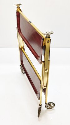 Mid-Century Wood and Golden Aluminium Foldable Bar Cart, 1950-JDR-1125455