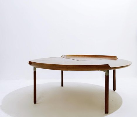 Mid-Century Wood and Leather Coffee Table-NYF-2024144