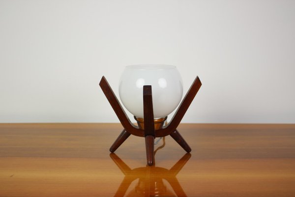 Mid-Century Wood Bedside Table Lamp from Dřevo Humpolec, 1970s-TZ-768302