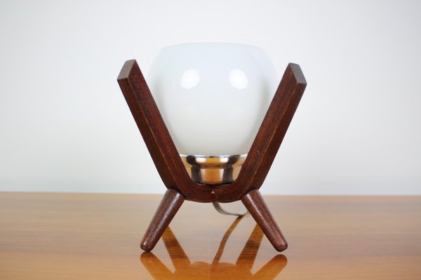 Mid-Century Wood Bedside Table Lamp from Dřevo Humpolec, 1970s-TZ-768302