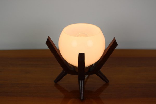 Mid-Century Wood Bedside Table Lamp from Dřevo Humpolec, 1970s-TZ-768302