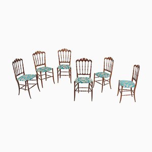 Mid-Century Wood Chairs attributed to Guiseppe Gaetano Descalzi for Fratelli Levaggi, Italy, 1950s, Set of 6-KVF-1789594