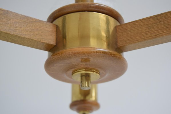 Mid-Century Wood Chandelier, 1970s-TZ-1073264