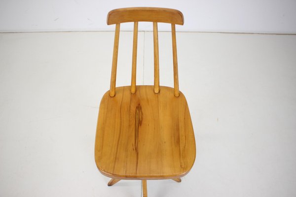 Mid-Century Wood Revolving Chair, Czechoslovakia, 1970s-TZ-1141910