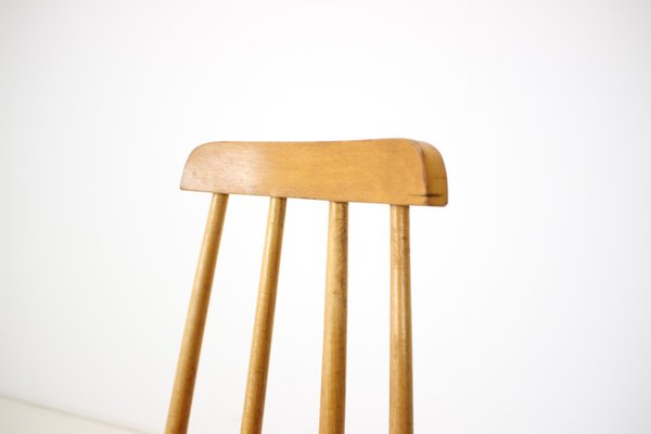 Mid-Century Wood Revolving Chair, Czechoslovakia, 1970s-TZ-1141910