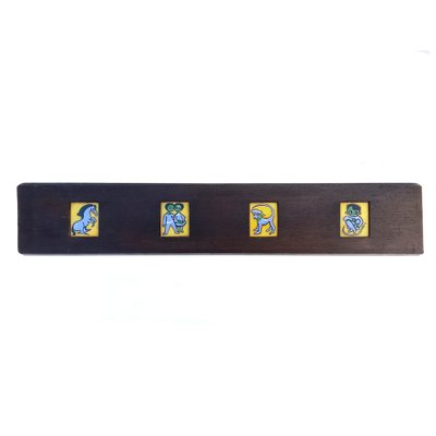 Mid-Century Wood Wall Coat Rack-NUX-1397782