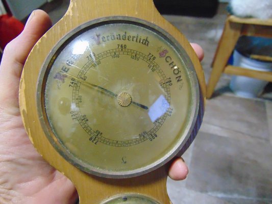 Mid-Century Wooden Barometer, Hygrometer, Thermometer, 1960s-CAQ-833531