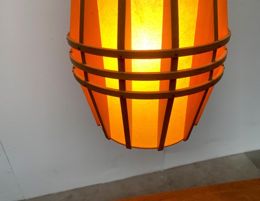 Mid-Century Wooden Cocoon Pendant Lamp-UAH-934823