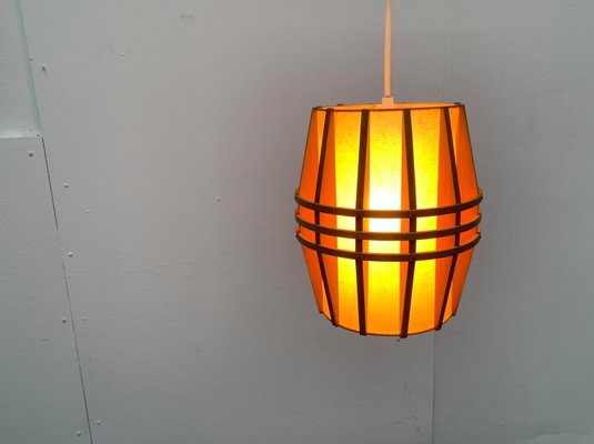 Mid-Century Wooden Cocoon Pendant Lamp-UAH-934823