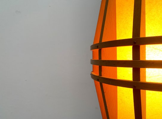 Mid-Century Wooden Cocoon Pendant Lamp-UAH-934823