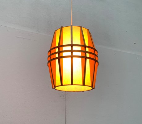 Mid-Century Wooden Cocoon Pendant Lamp-UAH-934823