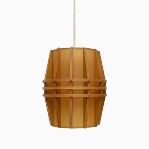 Mid-Century Wooden Cocoon Pendant Lamp-UAH-934823