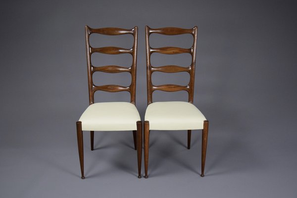 Mid-Century Wooden Dining Chairs by Paolo Buffa, Set of 5-IEI-1122303