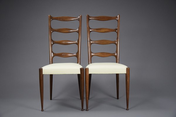 Mid-Century Wooden Dining Chairs by Paolo Buffa, Set of 5-IEI-1122303