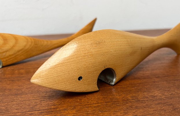 Mid-Century Wooden Fish Bottle Openers, 1960s, Set of 3-UAH-2020660