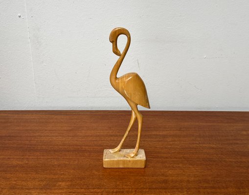 Mid-Century Wooden Flamingo Figurine, 1960s-UAH-2020661