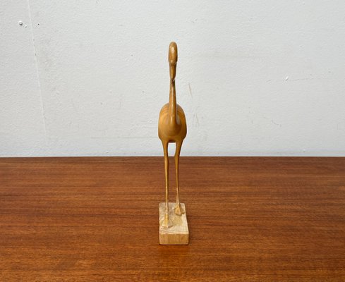 Mid-Century Wooden Flamingo Figurine, 1960s-UAH-2020661