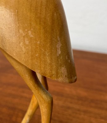 Mid-Century Wooden Flamingo Figurine, 1960s-UAH-2020661