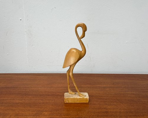 Mid-Century Wooden Flamingo Figurine, 1960s-UAH-2020661