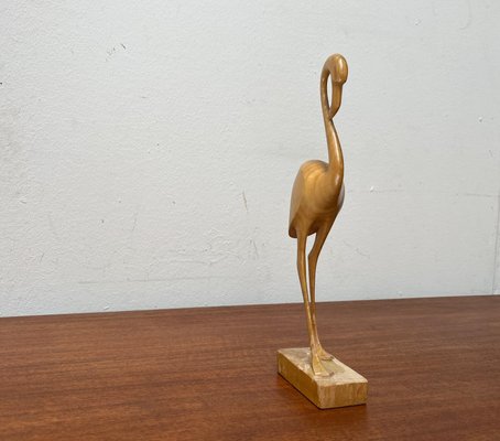 Mid-Century Wooden Flamingo Figurine, 1960s-UAH-2020661