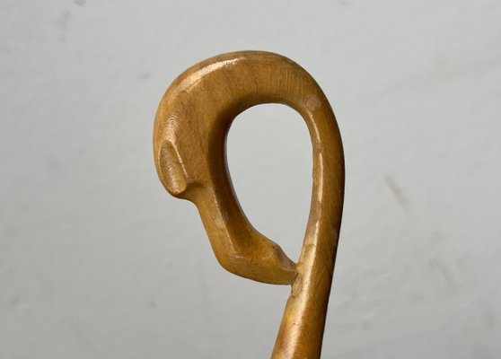 Mid-Century Wooden Flamingo Figurine, 1960s-UAH-2020661